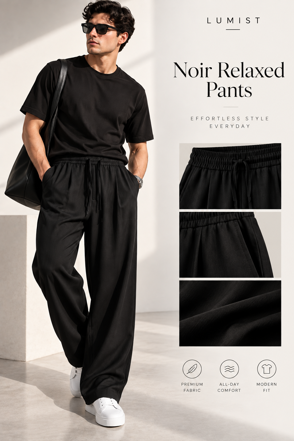 LUMIST Noir Linen Pants